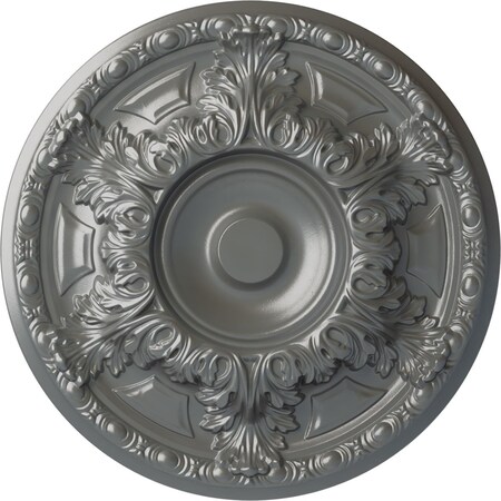 Ekena Millwork Granada Ceiling Medallion (Fits Canopies up to 7 1/8"), Hand-Painted Silver, 19"OD x 1 1/2"P CM19GASLS